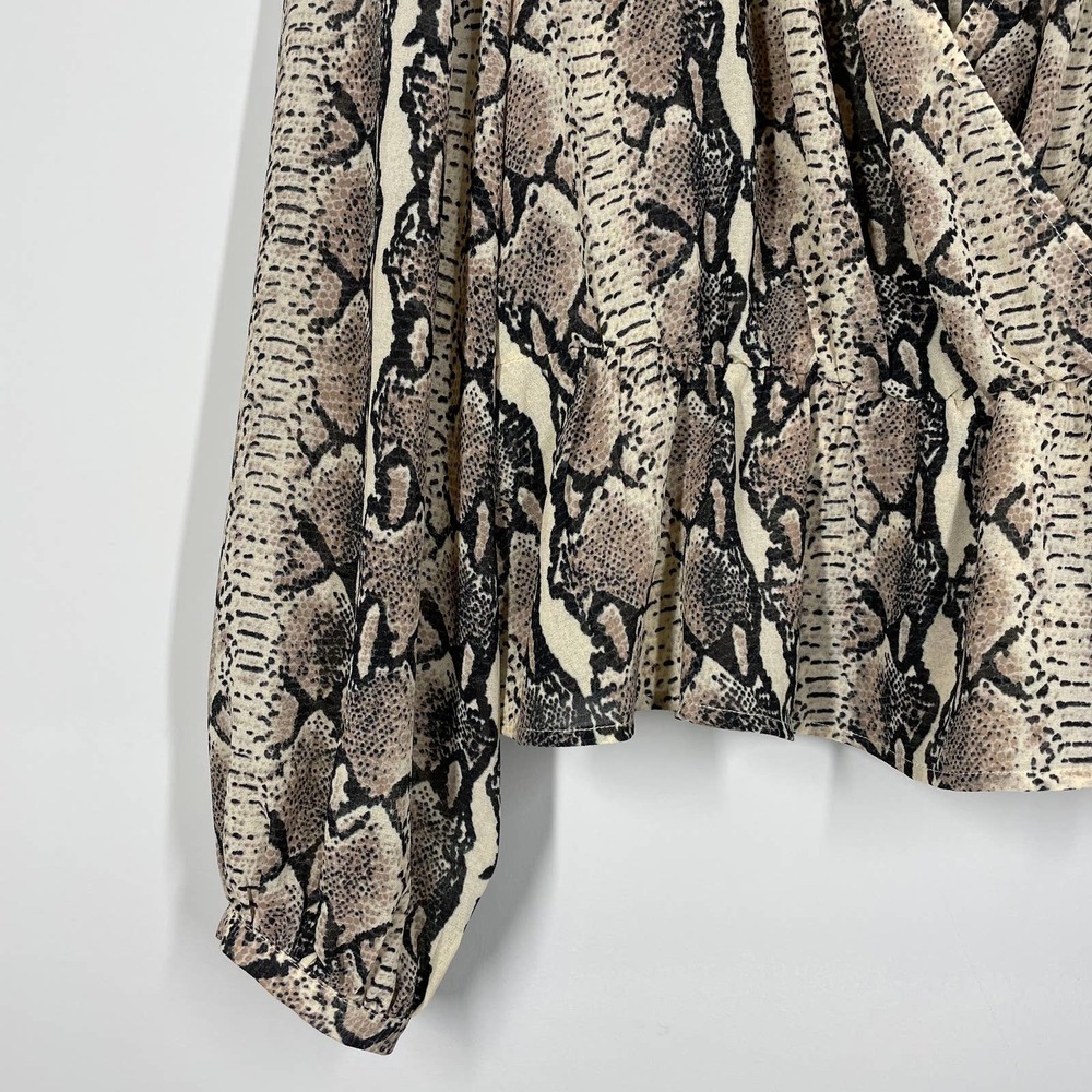 Lpa Python Pinched Shoulder Deep V Plunge Top L - image 4